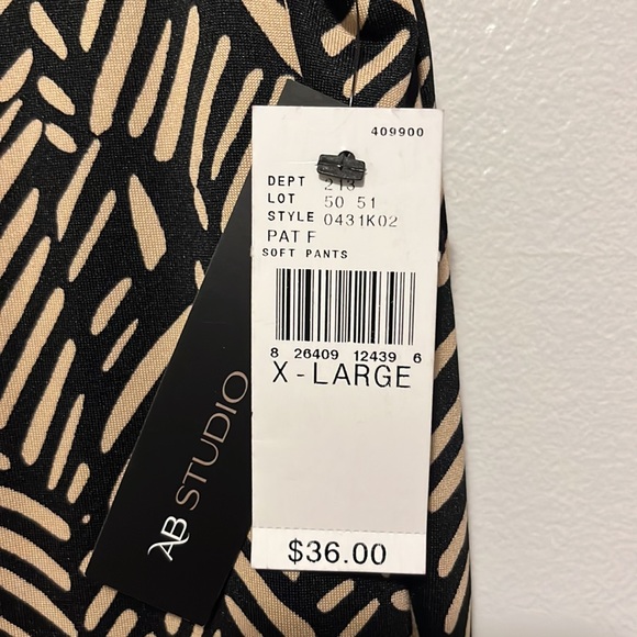 AB Studio pull on black patterned pants - Picture 3 of 7